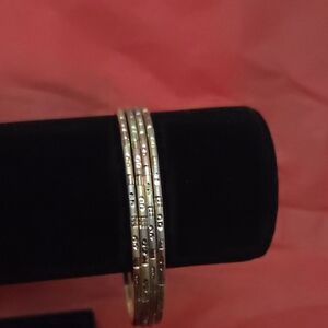 Elegant Gold and Silver Bangle Set
